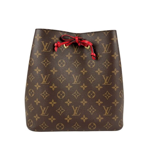 LOUIS VUITTON Monogram Neo Noe MM Shoulder Bag Brown/Red - Picture 1 of 12